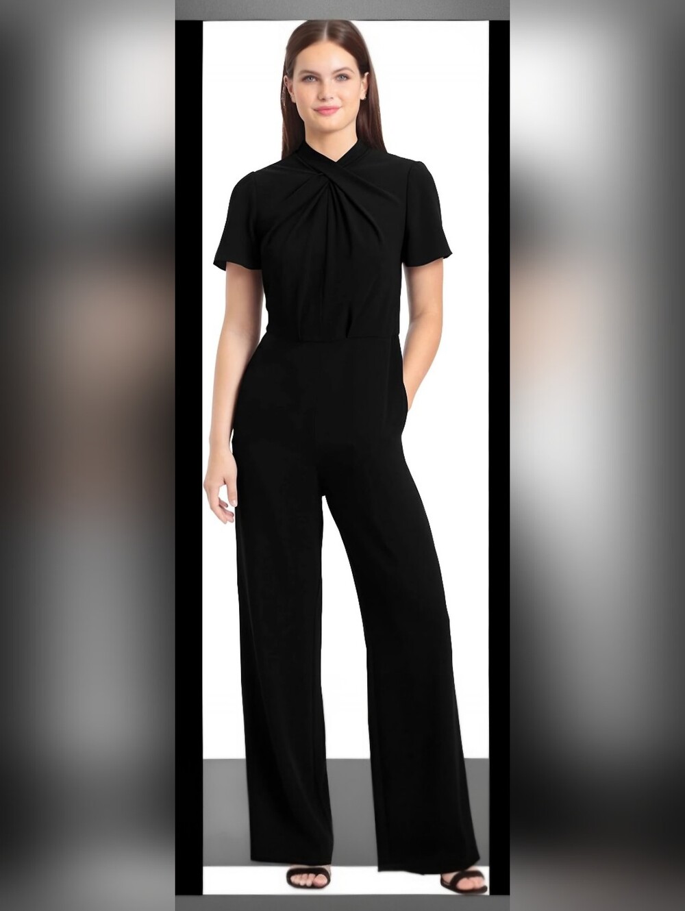 Maggy London Black Wide-Leg Jumpsuit Size 16P New With tags